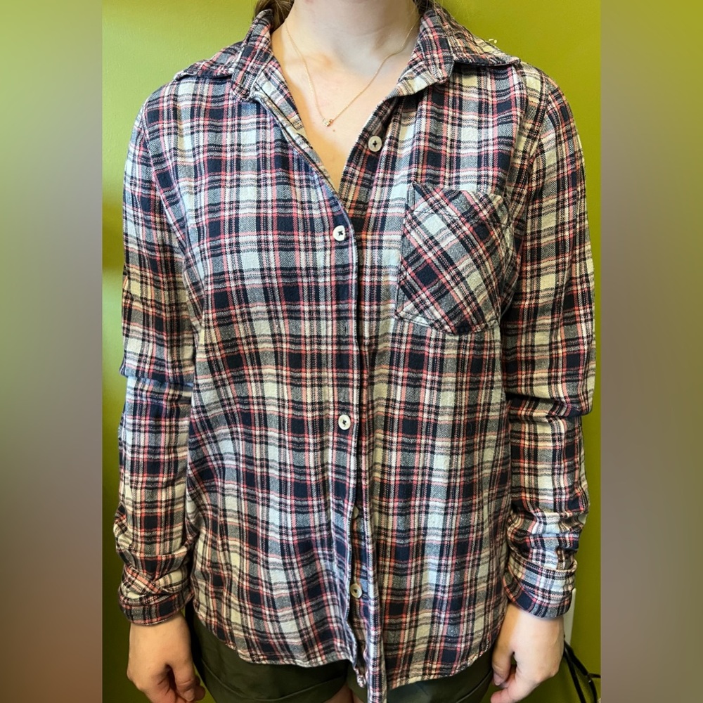 I Love H81 blue and pink flannel